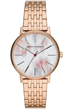 Armani Exchange Montre pour femme, mouvement à quartz trois aiguilles, boîtier en acier inoxydable 36 mm avec bracelet en acier inoxydable, AX5589
