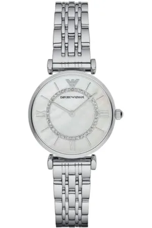 Emporio Armani Montre pour femme, mouvement à deux aiguilles, boîtier en acier inoxydable de 32 mm avec bracelet en acier inoxydable, AR1908