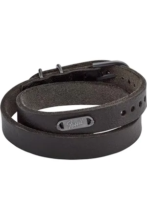 Fossil Bracelet Pour Hommes Heritage, Longueur : 240mm Bracelet En Cuir Noir, JF04128793