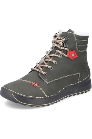 Rieker Femme Bottines 51545, Dame Bottines à Lacets,Bottes,Chukka Boot,Bottes Courtes,Bottes à Lacets,Vert (grün / 54),37 EU / 4 UK