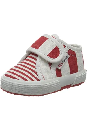 Superga Garçon Unisex Kinder 2750-fantasy Bstrap Chaussures de Gymnastique, Multicolore (White/Mixedstripes Rouge 296), 18 EU