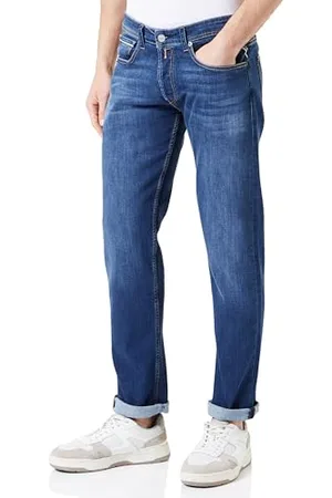 Replay Herren Jeans Grover Straight-Fit, Bleu foncé 007-3 (Blau), 30W / 34L