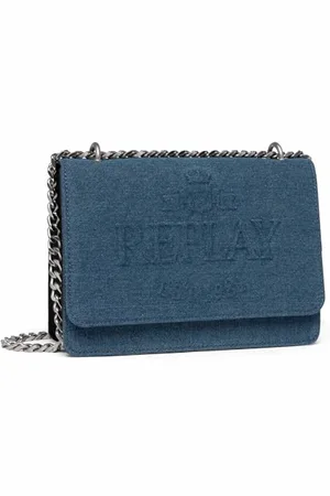 Replay – Petit Sac à Bandoulière pour Femmes, Bleu (Blue denim_ 493), Taille Unique
