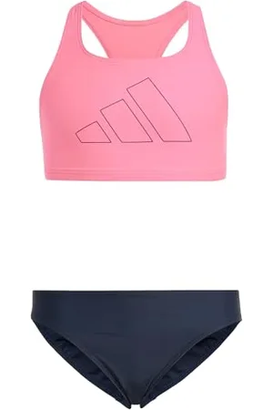 adidas Fille Performance Big Bars Bikini Kids, Lucid Pink/Legend Ink, 3-4 Years