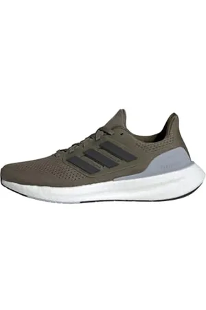 adidas Homme Pureboost 23 Shoes, Olive Strata/Core Black/Halo Silver, 40 2/3 EU