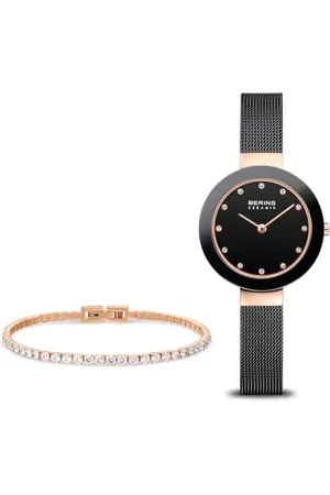 Bering Montre à mouvement à quartz pour femme - Collection en céramique avec acier inoxydable et verre saphir 11429-166-GWP1