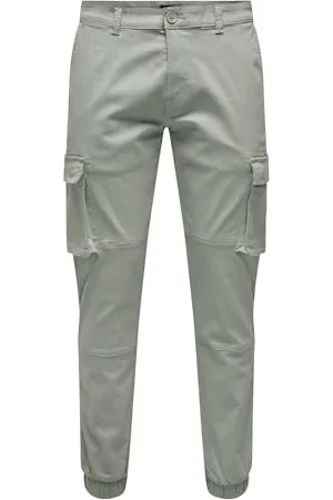 Only & Sons Onscam Stage Cargo Cuff PK 6687 Noos Pantalons, Fer forgé, 28W x 30L Homme