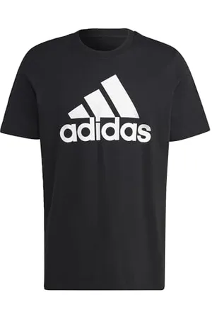 adidas Homme Essentials Single Jersey Big Logo Tee (Plus Size), Black/White, M Extra Tall