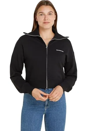Calvin Klein Jeans Sweat avec Fermeture Femme Éclair Zippé Diffused Monologo Zippé, , L