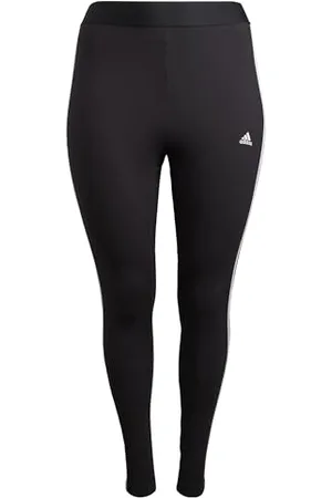 adidas Femme Essentials 3-Stripes Leggings (Plus Size), Black/White, XL Plus