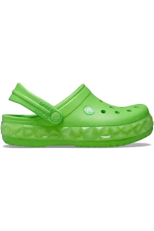 Crocs Crocband Clog T Mixte Enfant Sabots, Geo Glow Band (Green Slime), 24/25 EU