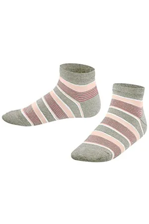 Falke Mixed Stripe, Socquettes Mixte Enfant, Coton, Gris (Storm Grey 3820), 19-22 (1-2 ans), 1 Paire