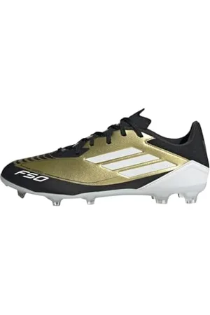 adidas Mixte F50 League Messi Football Boots Firm Ground Chaussures, Gold Metallic/Cloud White/Core Black, 42 EU