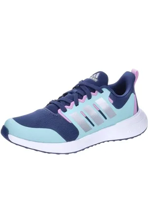 adidas Fortarun 2.0 Cloudfoam Lace Shoes Chaussures de Course, Dark Blue/Silver met/Semi Flash Aqua, 28 EU