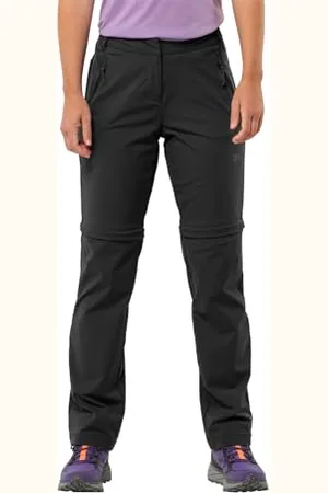 Jack Wolfskin GLASTAL Zip Off Pants W Pantalon de randonnée Softshell, Black, 44S Damen