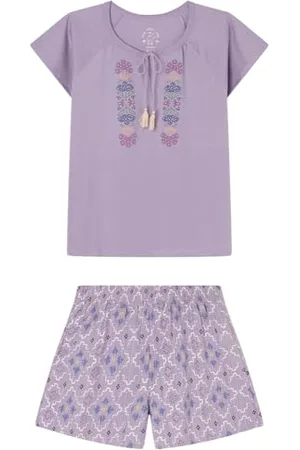 Women secret Pijama 100% Algodón Étnico Bordado Pyjama, , M Femme