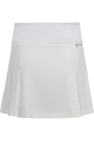 adidas Fille Club Tennis Pleated Skirt, White, 13-14 Years