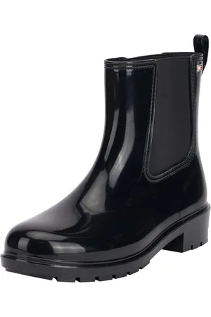 Tommy Hilfiger Women FLAG RAINBOOT, Black, 40 EU