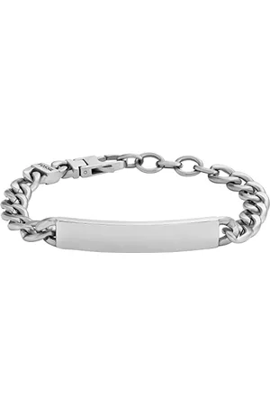 Fossil Bracelet Pour Hommes Drew, Longueur : 223.7mm, Largeur : 46.3mm, Hauteur : 9mm Bracelet En Acier Inoxydable Argenté, JF04164040