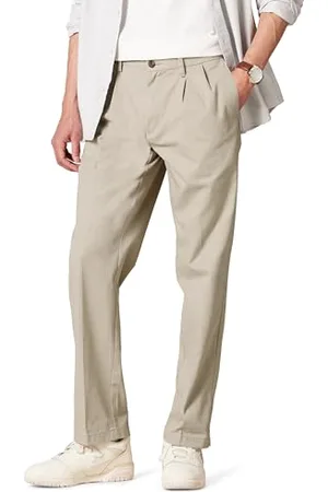 Amazon Pantalon chino plissé, infroissable, coupe classique (grandes tailles disponibles) Homme, , 38W / 29L