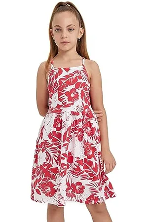 DeFacto B0674a8 Robe décontractée, Red, 8-9 Ans Fille