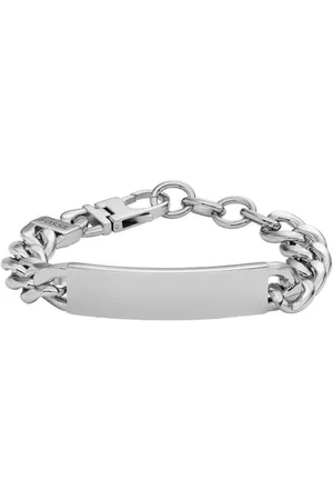 Fossil Bracelet Pour Hommes Drew, Longueur : 223.4mm, Largeur : 46.3mm, Hauteur : 12.3mm Bracelet En Acier Inoxydable Argenté, JF04155040