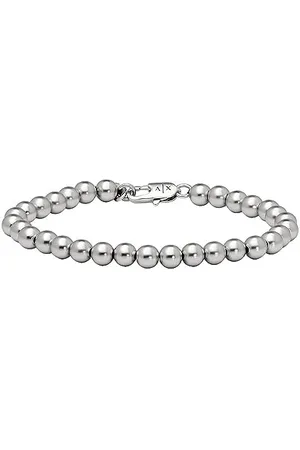 Armani Exchange Bracelet homme perles en métal couleur argent, AXG0118040