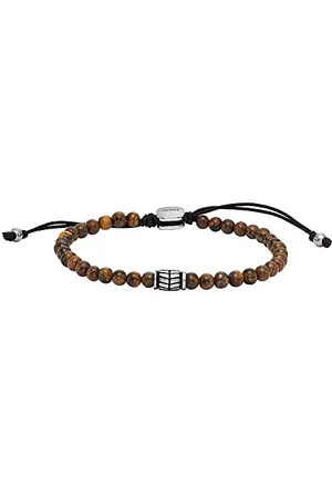 Fossil Bracelet Pour Hommes , Longueur : 250mm, Largeur : 4mm Bracelet En Acier Inoxydable Argenté, JF04413040