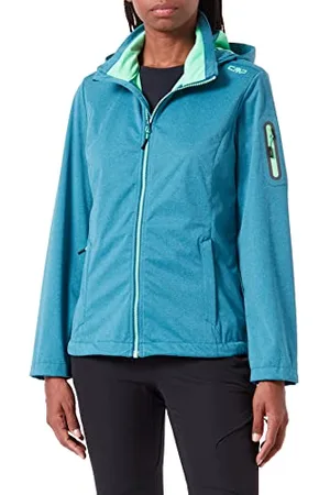 CMP Veste légère softshell chinée pour femme avec capuche amovible, , S