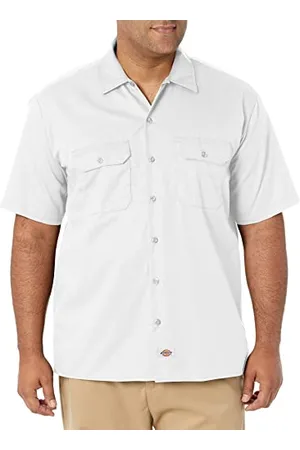 Dickies Work Shirt Short Sleeved, (White), Small Homme