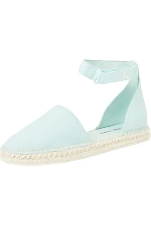 Calvin Klein Jeans Espadrilles Femme Ankle Chaussures en Toile, Turquoise (Blue Glass), 36