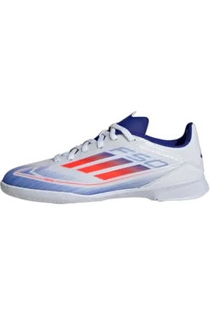 adidas F50 League Football Boots Indoor Chaussures, Cloud White/Solar Red/Lucid Blue, 30.5 EU