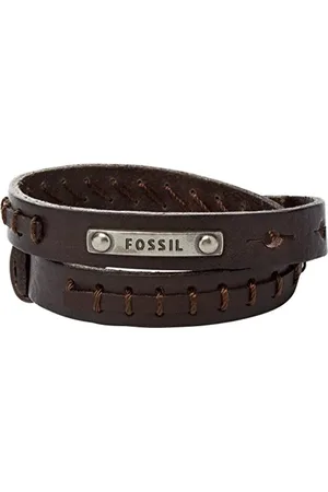 Fossil Bracelet Pour Homme Vintage Casual, Double Wrap Longueur Totale : 480mm Bracelet En Cuir Marron, JF87354040