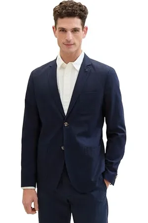 TOM TAILOR 1040219 Veste, 35176-Sky Captain Blue Herringbone, 50 Homme