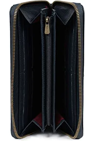 Hexagona Portefeuille Long Stop RFID - Compatible Cartes de crédit, CNI, permis de Conduire, Passeport et Carte Grise - pour Femme - Collection Parisienne - - en Cuir