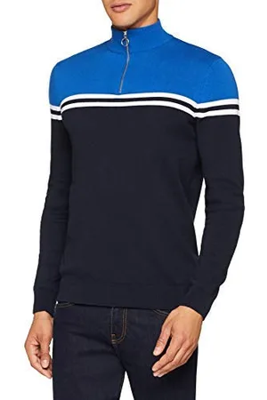 New Look Chest Blocked Half Zip Pull, Bleu (Bright Blue), X-Small (Taille Fabricant: 50) Homme
