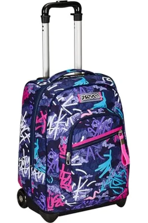 7 for all Mankind Chariot Fixe, GraffitiMix, Violet, 2 en 1, Double Usage, Chariot et Sac à Dos, Sac à Dos d