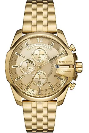 Diesel Baby Chief Montre pour Homme, Mouvement Chronographe avec Bracelet en Silicone, Acier Inoxydable ou Cuir, , 43mm