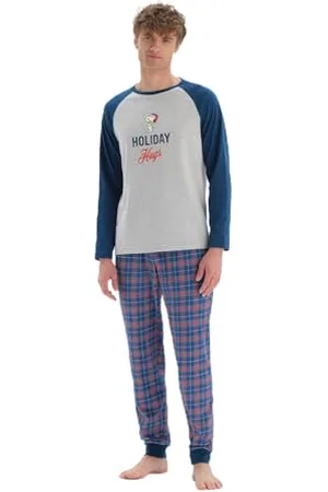 Dagi Crew Neck Long Sleeve Knitted Cotton Regular Waist Pyjama Set Ensemble, , S pour des Hommes