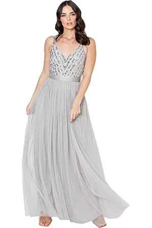 Maya Deluxe Maya Berry Embellished Halter Neck Maxi Dress Robe de Demoiselle d