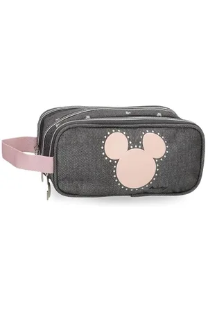 Disney Joumma Mickey Studs Trousse Triple Noire 22 x 10 x 9 cm Polyester, , Trousse Triple