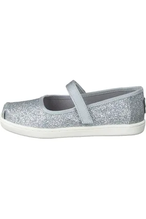 TOMS TINY MARY JANE Silver Iridescent Glitter UK7.0