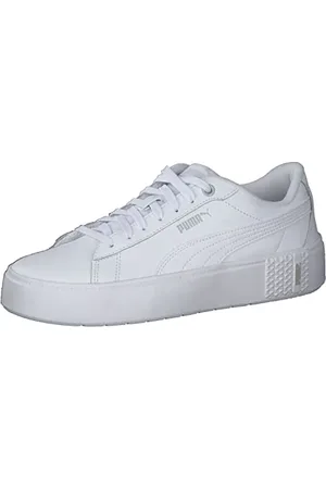 PUMA Femme Smash Platform v2 L Basket, White White, 38.5 EU