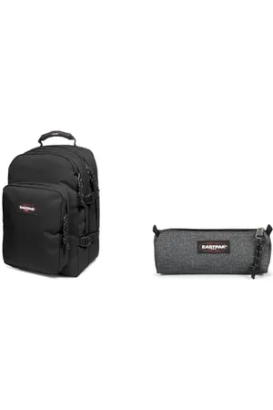 Eastpak PROVIDER Sac à Dos, 27 L - Black (Noir) & BENCHMARK Single Trousse, 27 L - Black Denim (Gris)