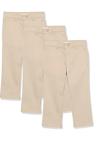 Amazon Pantalon Chino Coupe Droite Uniforme Garçon, Lot de 3, , 7 Ans