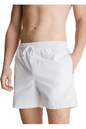 Calvin Klein Short de Bain Homme Medium Drawstring Mi-Long, Blanc (Nimbus Cloud), 4XL