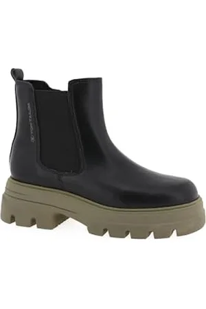 TOM TAILOR Femme 6390870006 Bottine, Noir/Vert, 38 EU