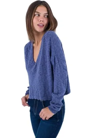 Hurley Taylor V Neck Sweater, Ardoise-Bleu, M Femme