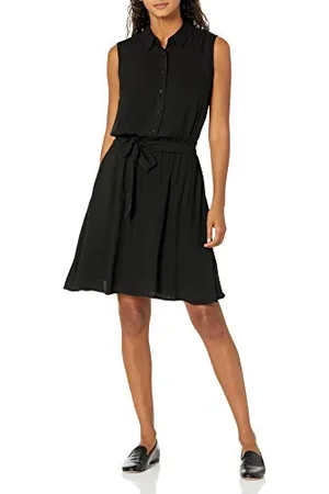 Amazon Robe-Chemise Tissée À Coupe Décontractée sans Manches Femme, , S