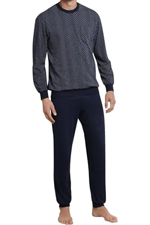 Schiesser Pyjama Long pour Hommes avec Poignets, Bleu (Bleu Foncé 803), 60